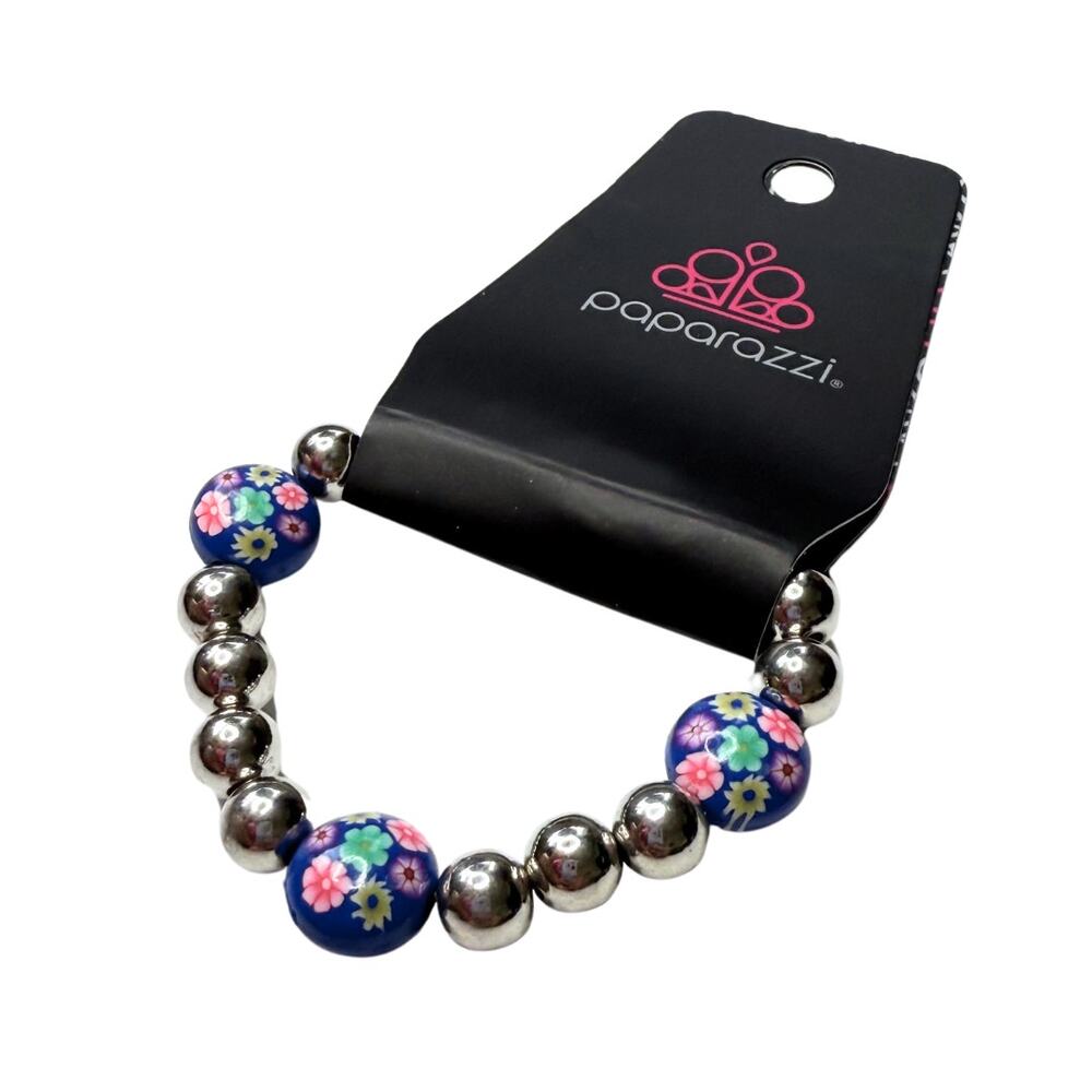 Paparazzi Beaded Floral Stretch Starlet Shimmer Bracelet Multicolor Jewelry New